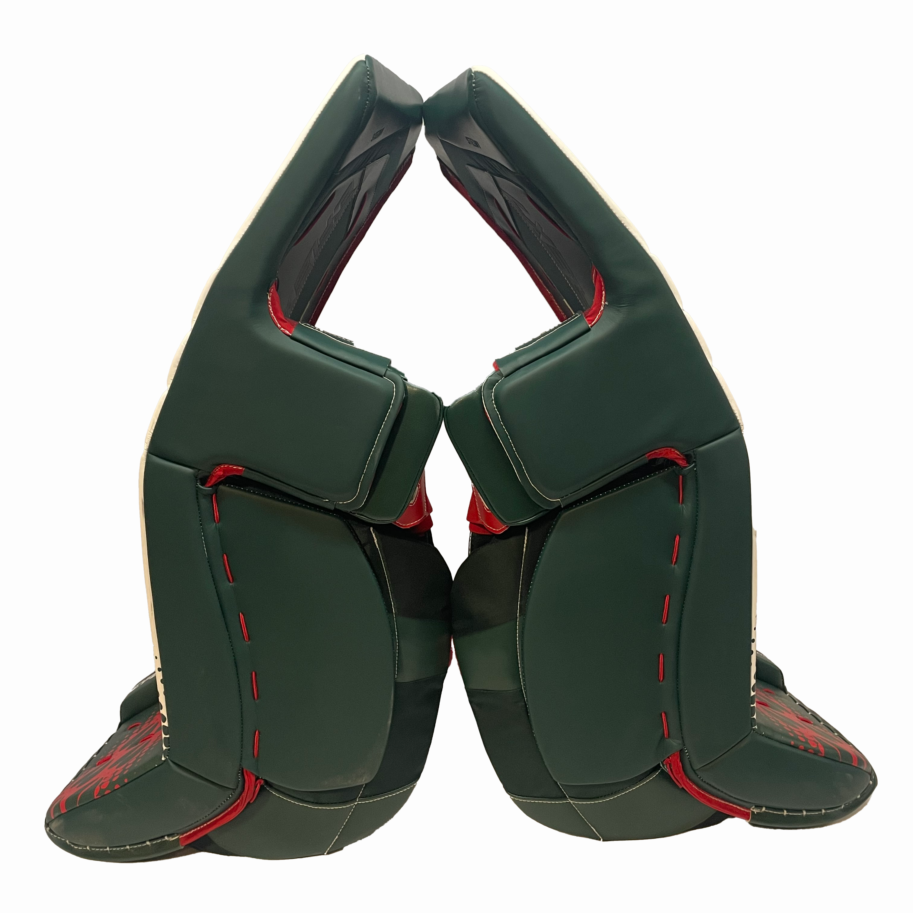CCM Extreme Flex 7 Pro - CHL Pro Stock Goalie Pads (White/Red/Green)